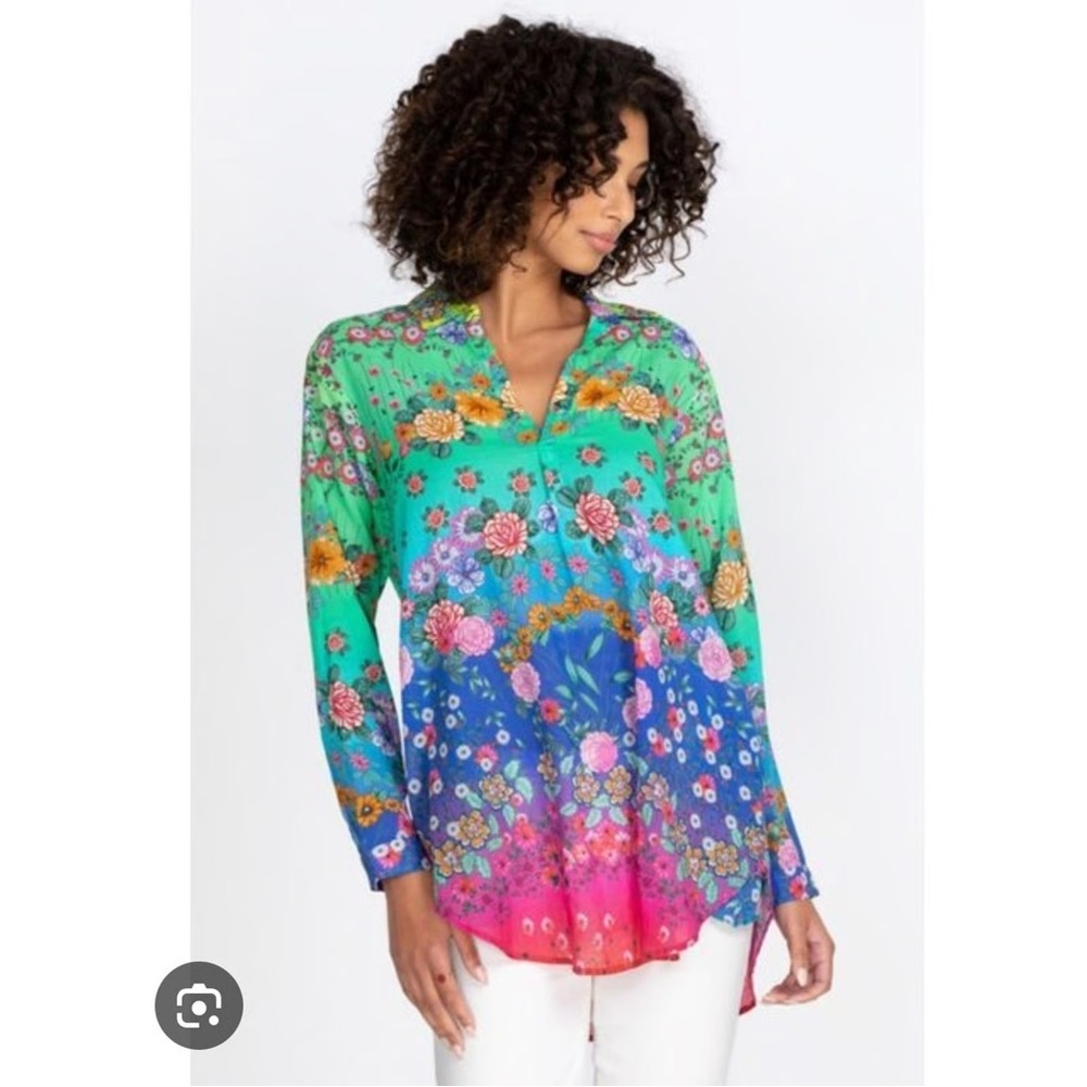 Johnny Was Floral Multicolor Women's Top Medium